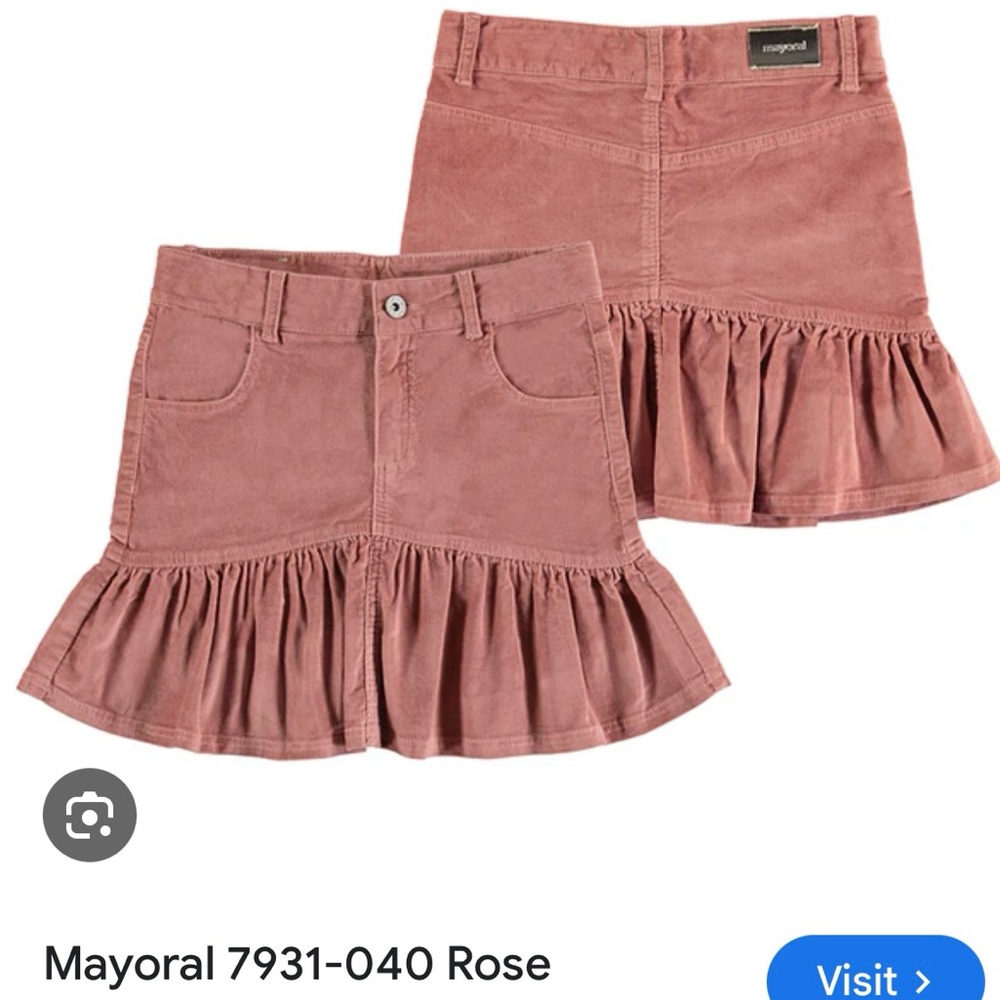 Mayoral girls size 12 western style Rose Cord skirt NWT. Adjustable waist.